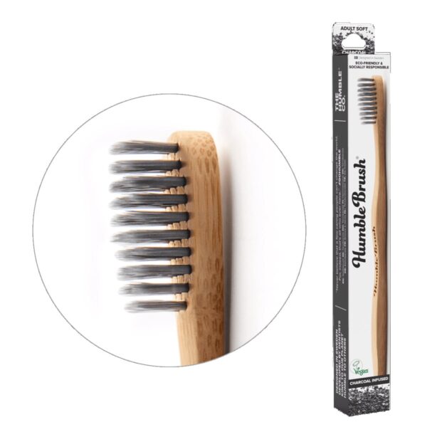 Humble Activated charcoal adult bamboo toothbrush