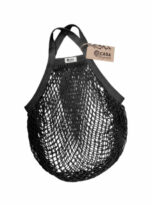 Casa Organica Organic cotton net bag with short handle – Black