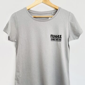 Γυναικείο t-shirt Fragile Handle with care Γκρι