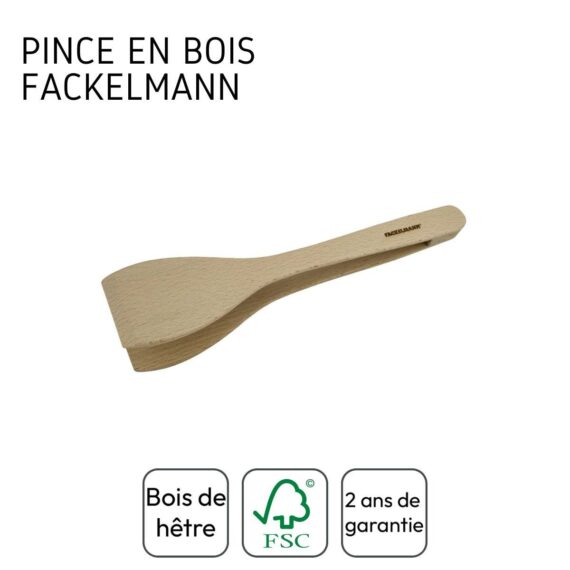 Fackelmann Οικολογική ξύλινη λαβίδα κουζίνας 29.7cm
